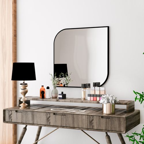 Kappa - Black Black Decorative Chipboard Mirror slika 3