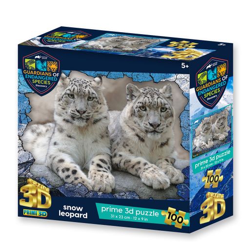 Puzzle 3D - Snježni leopard 100 kom 31x23cm animal planet  slika 1