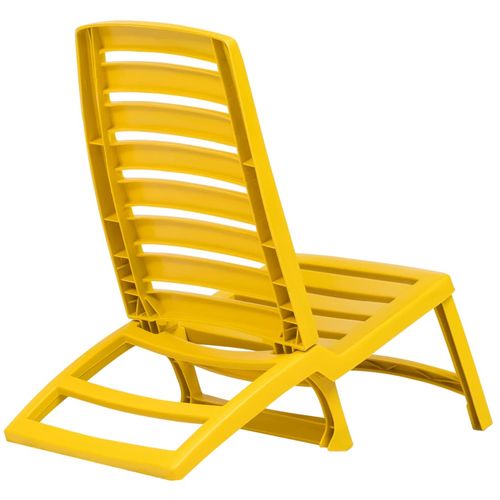 Sklopive stolice za plažu 4 kom plastične žute slika 15