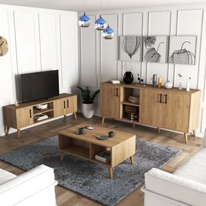 SET 1586-2076-1626 Oak Living Room Furniture Set
