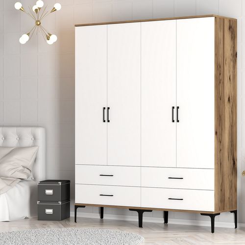 Kumsal TT - Walnut, White Walnut
White Wardrobe slika 3