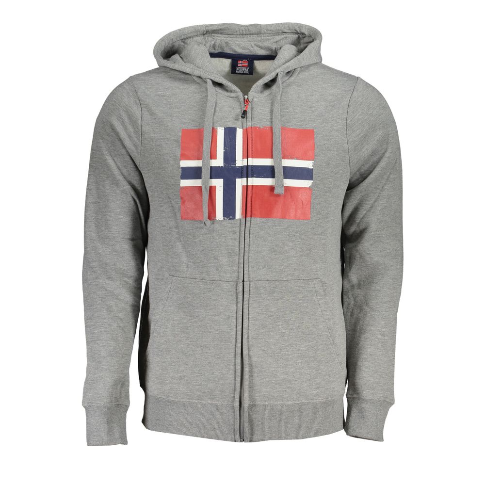 NORWAY 1963 Muška Siva Majica s Kapuljačom na Patentni Zatvarač slika 1