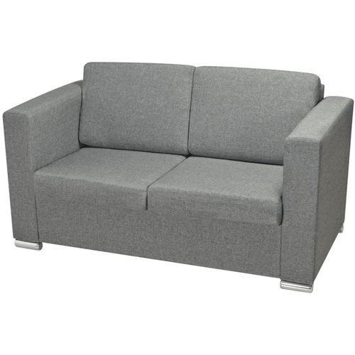Dvodijelni set sofa od tkanine svijetlosivi slika 53