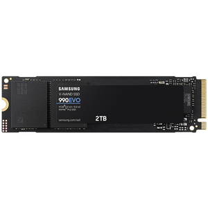 Samsung MZ-V9E2T0BW M.2 NVMe 2TB SSD, 990 EVO, PCIe Gen4.0 x4 / 5.0 x2, Read up to 5,000 MB/s, Write up to 4,200 MB/s (single sided), 2280