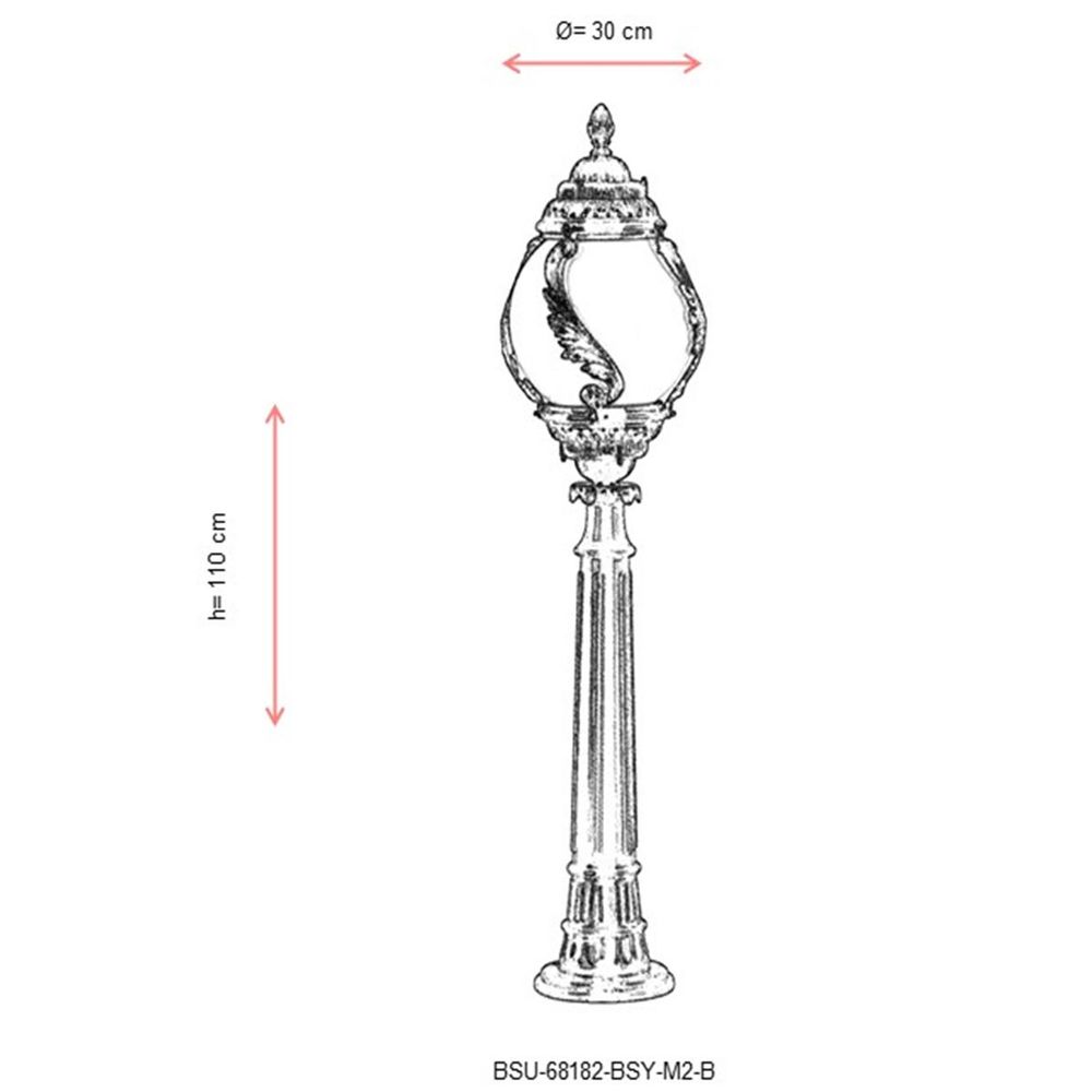 BSU-68182-BSY-M2-B Crna i Bijela Spoljašnja Podna Lampa slika 3