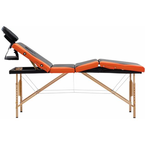 Sklopivi masažni stol s 4 zone drveni crno-narančasti slika 18