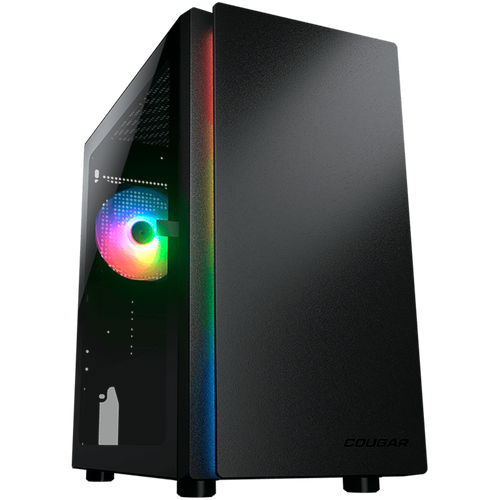 COUGAR | Purity RGB Black | PC Case | Mini Tower / TG Front Panel with ARGB strip / 1 x ARGB Fan / 3mm TG Left Panel slika 1