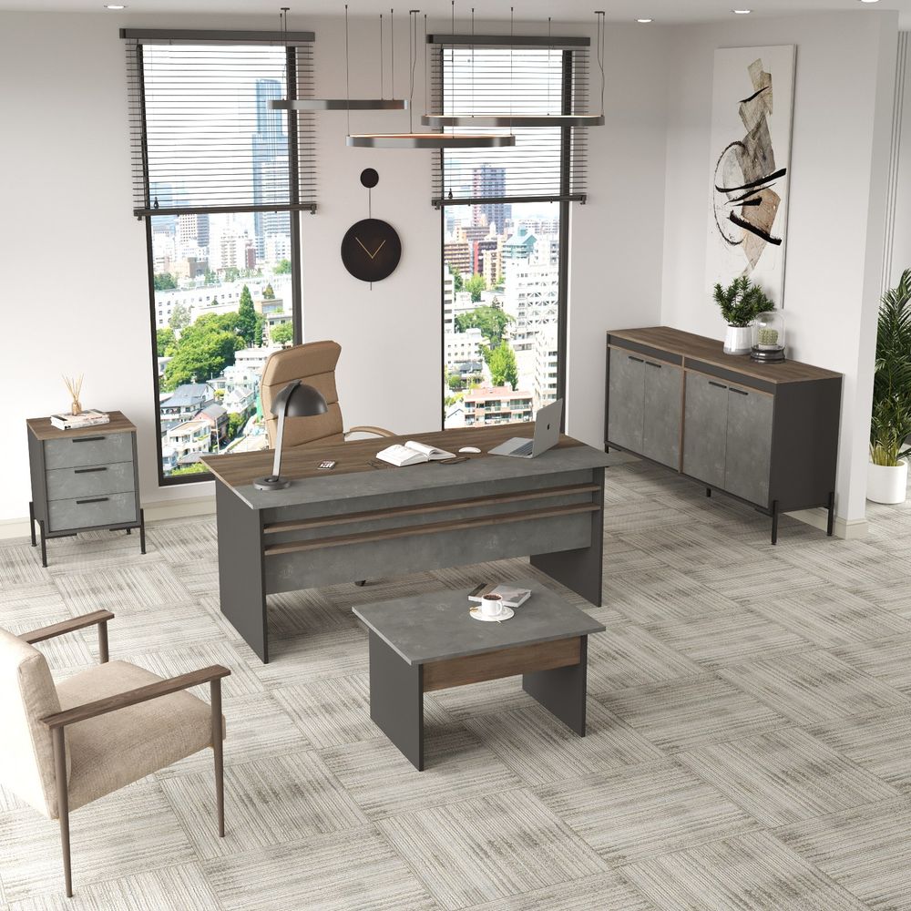 Vs8-Cga Srebrni Anthracite Set Uredskog Namještaja slika 2