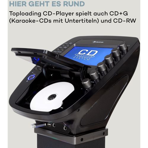 Auna KaraBig karaoke uređaj Bluetooth LED 7'' TFT CD USB ugrađen zvučnik slika 13
