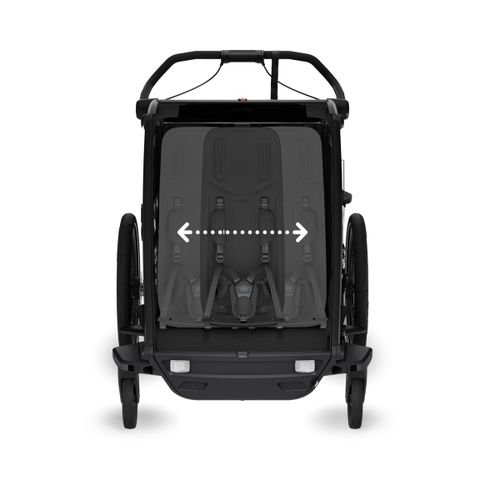 Thule Chariot Sport 2 double multifunkcionalna sportska prikolica za bicikl - 2 djece, crna slika 5