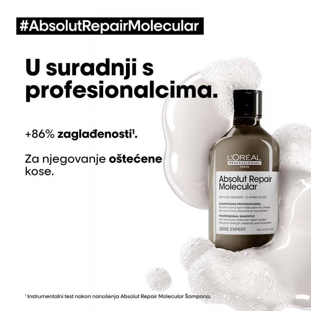 L'Oreal Professionnel Šampon za obnovu kose Absolut Repair Molecular - 300 ml slika 3