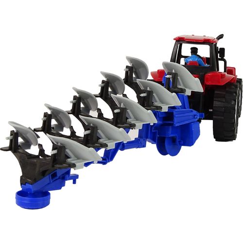 Traktor s plugom crveno-plavi slika 5