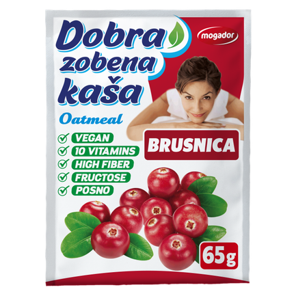 Dobra zobena kaša 65g brusnica                   