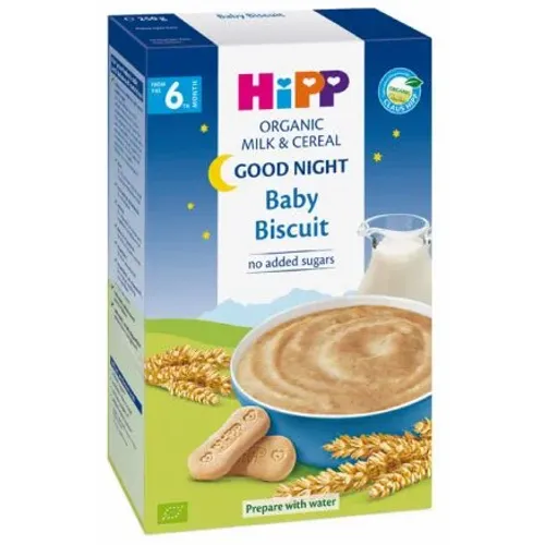 Hipp mlečna kašica za laku noć sa keksom 250g 6M+ slika 1
