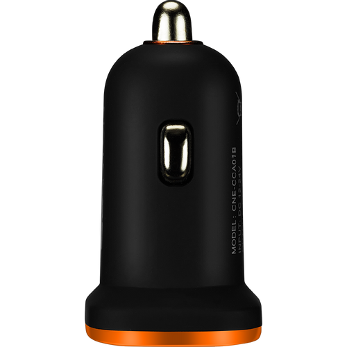 CANYON C-01 Universal 1xUSB car adapter, Input 12V-24V, Output 5V-1A, black rubber coating with orange electroplated ring(without LED backlighting), 51.8*31.2*26.2mm, 0.016kg slika 2
