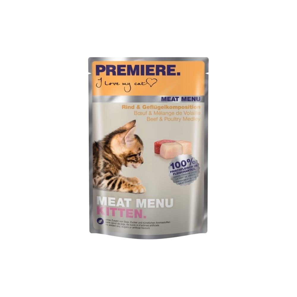 Premiere Cat Meat Menu Kitten govedina i perad 85 g vrećica slika 1