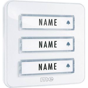 m-e modern-electronics KTA-3 W ploča za zvono  s natpisnom pločicom 3-struki bijela 12 V/1 A
