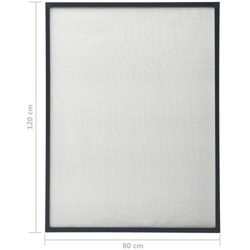 Zaslon protiv insekata za prozore antracit 80 x 120 cm slika 13