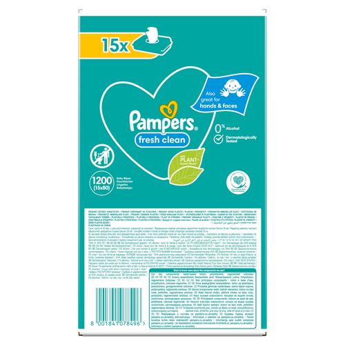 Pampers vlažne maramice fresh clean 15X80 XXL slika 3