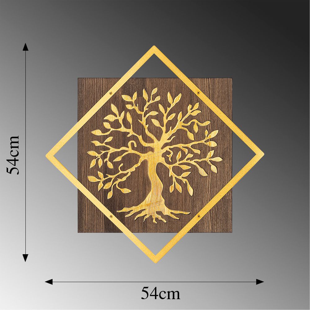 Dekorativni Zidni Ukras 'Tree v2 - Gold Walnut' slika 6