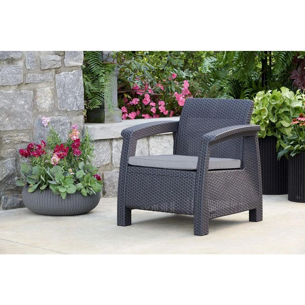 Keter set fotelja (x2) CORFU, siva boja, 75 x 70 x 79 cm slika 4