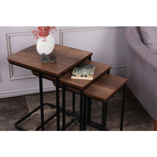 Ce Metal Zigon - 9401 Walnut
Black Nesting Table (3 Pieces) slika 2