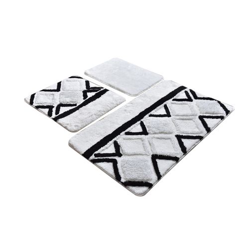 Jane - White Multicolor Acrylic Bathmat Set (3 Pieces) slika 2