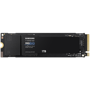 Samsung MZ-V9E1T0BW M.2 NVMe 1TB SSD, 990 EVO, PCIe Gen4.0 x4 / 5.0 x2, Read up to 5,000 MB/s, Write up to 4,200 MB/s (single sided), 2280