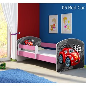 Dječji krevet ACMA s motivom, bočna roza 160x80 cm 05-red-car