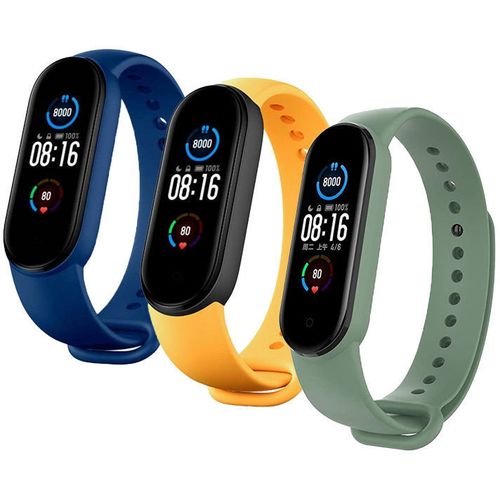 Xiaomi Mi Smart Band 5 narukvice (3 pack), plava, žuta, zelena slika 1