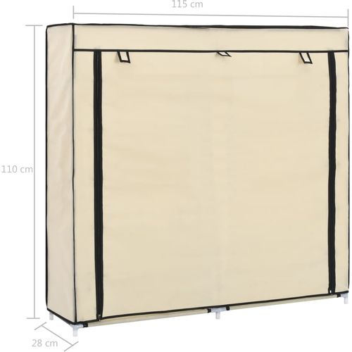 282433 Shoe Cabinet with Cover Cream 115x28x110 cm Fabric slika 32