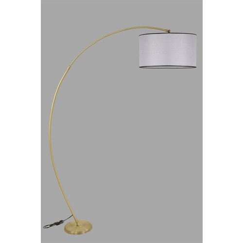 Mısra Eskitme Lambader Silindir Açık Hasır Gri Abajurlu Light Grey Floor Lamp slika 2