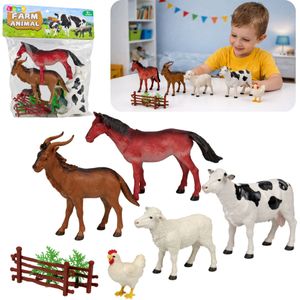 Set figurica, Životinje, Farma, Drveće, Ograda, 13 komada.