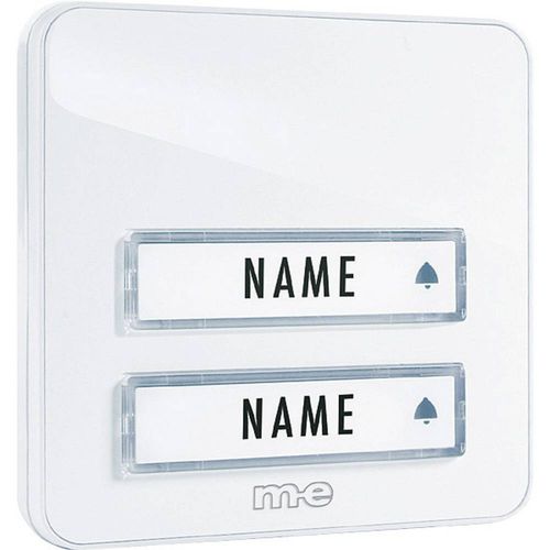 m-e modern-electronics KTA-2 W ploča za zvono  s natpisnom pločicom 2-struki  bijela 12 V/1 A slika 1
