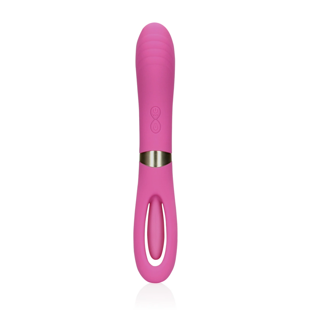 Loveline by Shots Vibrator s dvostranim lepršanjem i G-točkom - raskošna roza slika 5