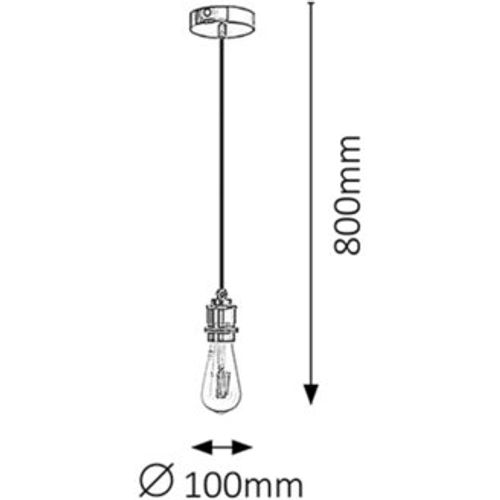 Rabalux Fixy visilica E27 max 40W tamni hrom Industrijska rasveta slika 3