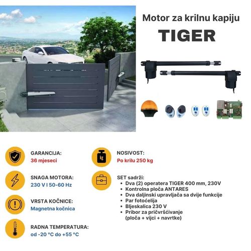 Bame Motor za krilnu kapiju TIGER-ANTARES, 2x3.5m slika 2