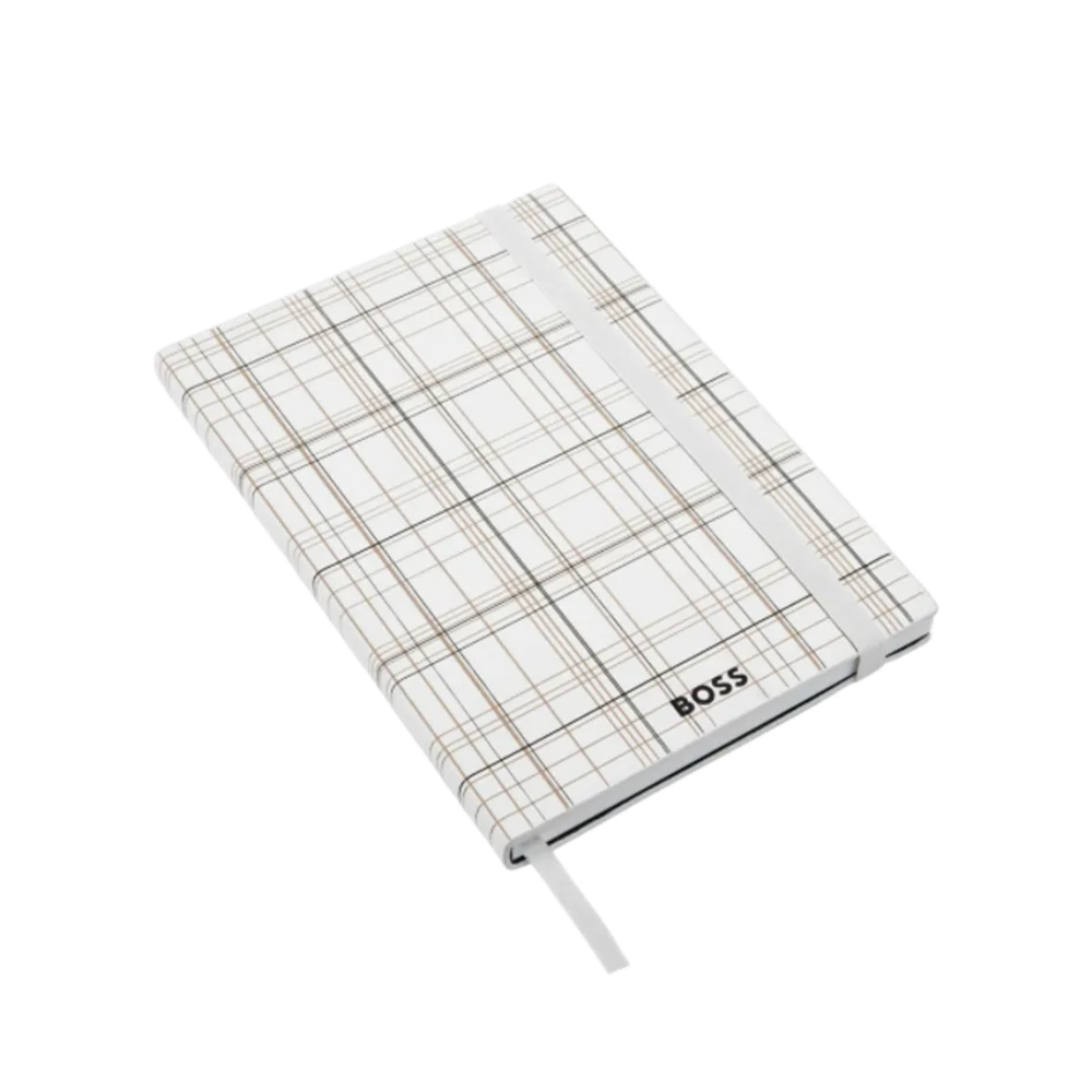 Hugo Boss notes A5 Checkered HNH624FL, bijeli slika 2