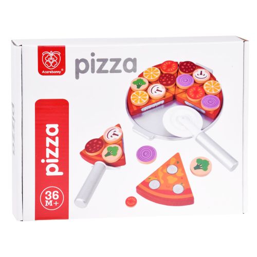 Drvena pizza s čičkom za rezanje + dodaci 27 elemenata slika 8