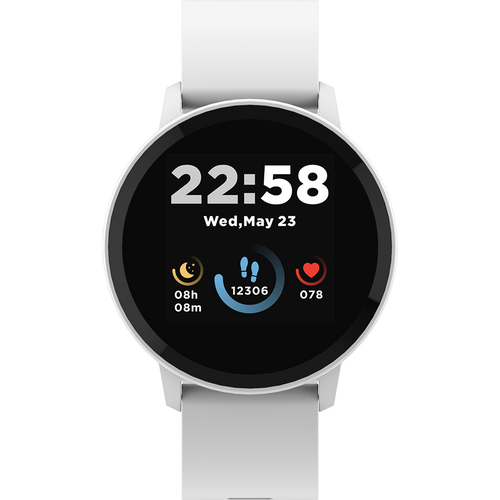 CANYON Smart watch, 1.3inches IPS full touch screen, Round watch, IP68 waterproof, multi-sport mode, BT5.0, compatibility with iOS and android, Silver white, Host: 25.2*42.5*10.7mm, Strap: 20*250mm, 45g slika 1