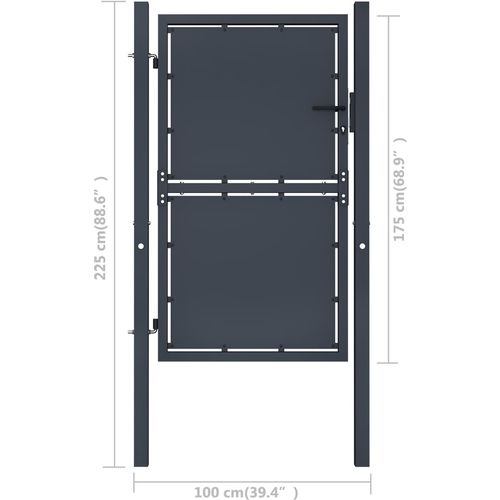 Vrtna vrata čelična 100 x 175 cm antracit slika 18