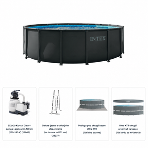 Intex Ultra XTR Frame bazen set 488 × 122 cm 26326ND s pješčanom filter pumpom i ljestvama – Novi poboljšani model 2026