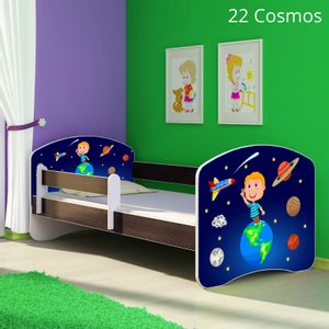 Dječji krevet ACMA s motivom, bočna wenge 180x80 cm 22-cosmos