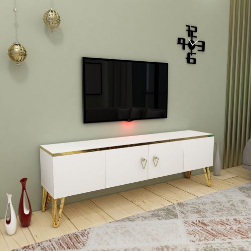 Woody Fashion TV jedinica, Caprice - White, Gold slika 1