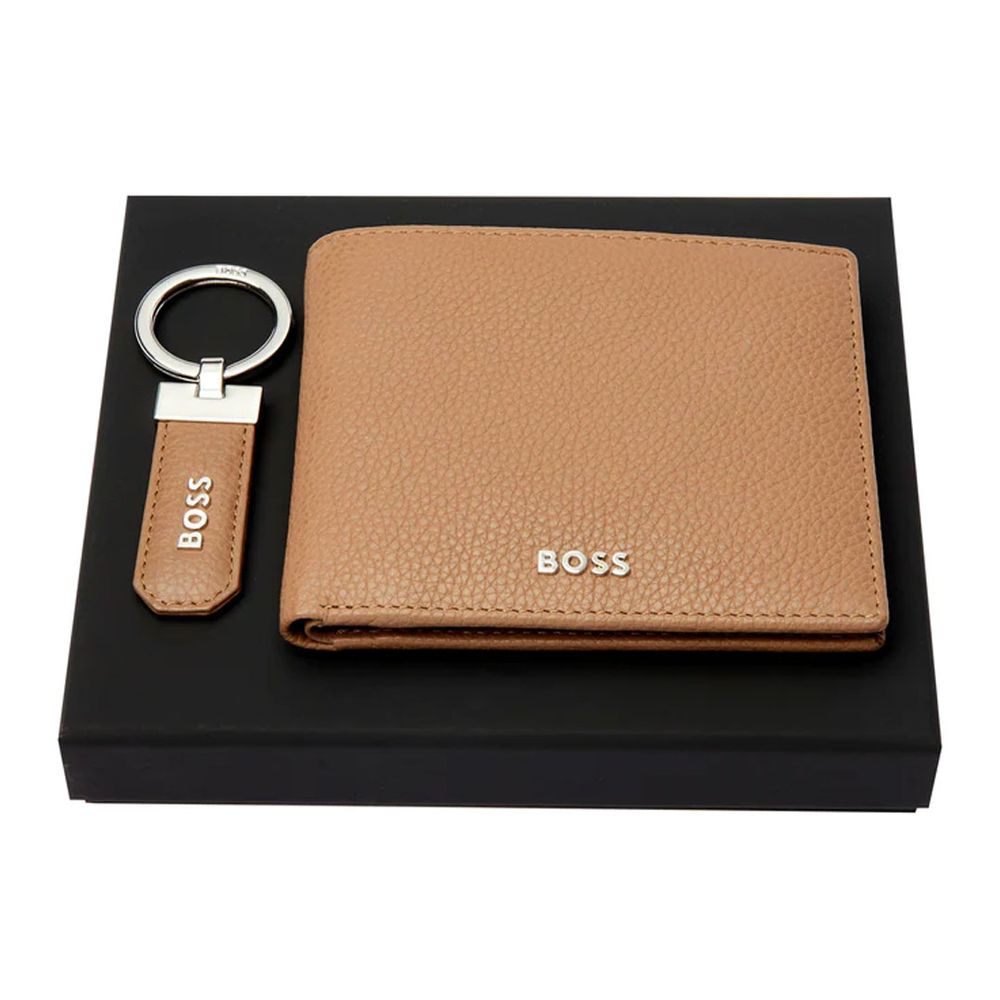 Hugo Boss Novčanik i privjesak u setu, Camel HPKW416X, braon slika 1