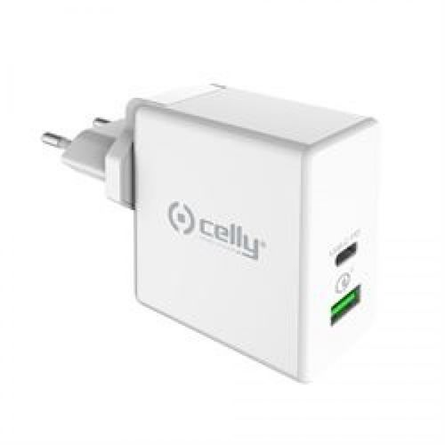 CELLY Kućni punjač ProPower 45W sa dva USB ulaza u BELOJ boji slika 1