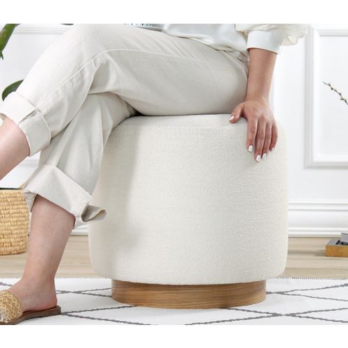 Cheriton Puf - Cream Cream Pouffe slika 3