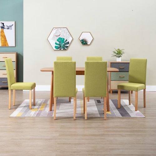 Blagovaonske stolice od tkanine 6 kom zelene slika 16