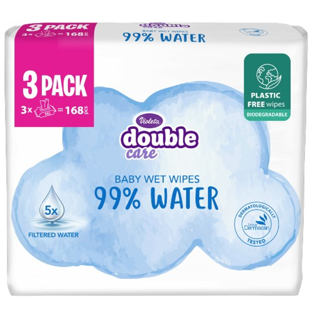 Violeta baby vlažne maramice Water Care 99% voda 3x56kom slika 1