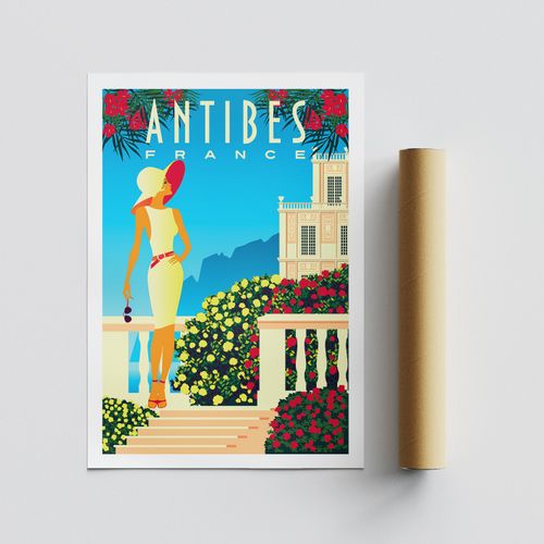 Wallity Poster A4, Antibes - 1977 slika 4